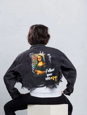 TRIO URBAN Mona Lisa  Cropped Denim Jacket